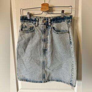 Acid-wash mini denim pencil skirt H&M
